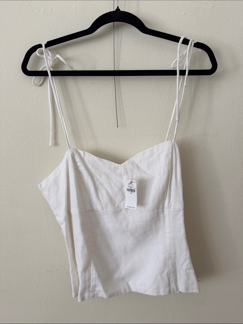 White Linen Tie-Strap Cami Top - Women